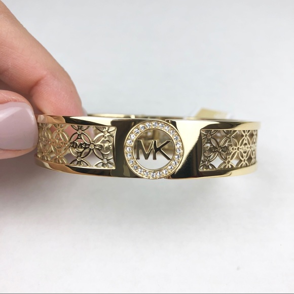 Michael Kors Gold Heritage Monogram Bangle - Picture 2 of 7